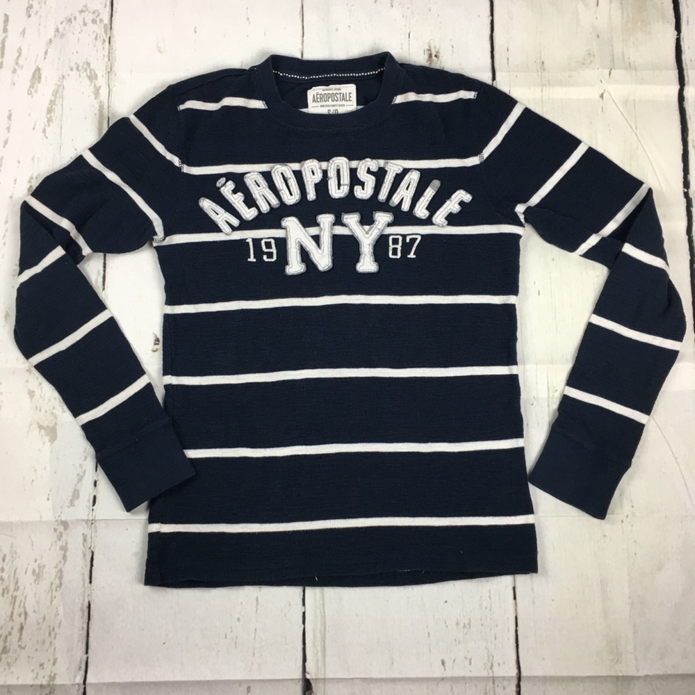 Aeropostale Mens S Sweater Shirt Long Sleeves Blue